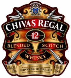 CHIVAS REGAL BLENDED SCOTCH WHISKY AGED 12 YEARS PRODUCE OF SCOTLAND