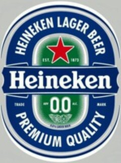 HEINEKEN LAGER BEER HEINEKEN PREMIUM QUALITY 0. 0