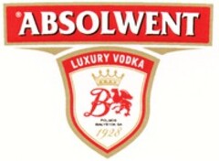 ABSOLWENT LUXURY VODKA B POLMOS BIALYSTOK S.A. 1928