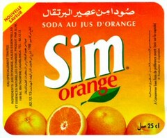 SODA AU JUS D'ORANGE Sim orange