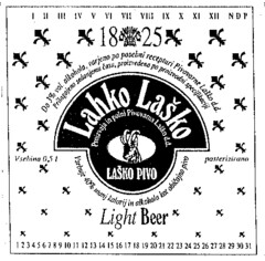 1825 Lahko Lasko Proizvaja polni Pivovarna Lasko d.d. LASKO PIVO Licht Beer