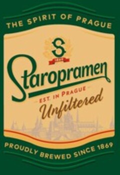 THE SPIRIT OF PRAGUE 1869 Staropramen EST. IN PRAGUE Unfiltered PROUDLY BREWED SINCE 1869