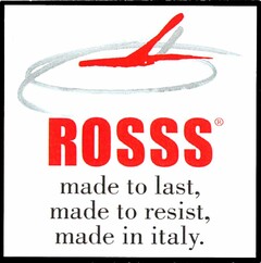 ROSSS made to last, made to resist, made in italy.