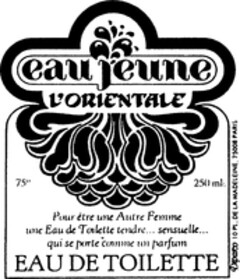 eau jeune L'ORIENTALE EAU DE TOILETTE