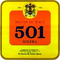BRANDY DE JEREZ 501 SOLERA