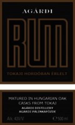 AGÁRDI RUM TOKAJI HORDÓBAN ÉRLELT MATURED IN HUNGARIAN OAK CASKS FROM TOKAJ