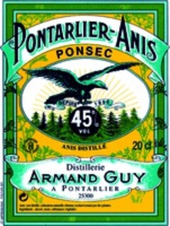 PONTARLIER-ANIS PONSEC Distillerie ARMAND GUY