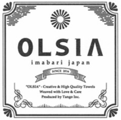 OLSIA imabari japan SINCE 2016 OLSIA Creative & High Quality Towels Weaved with Love & Care Produced by Tango Inc.