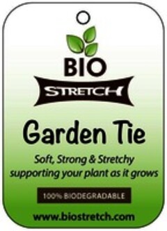BIO STRETCH garden Tie Soft, Strong & Stretchy supportingyour plant as it grows 100% BIODEGRADABLE www.biostretch.com