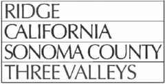 RIDGE CALIFORNIA SONOMA COUNTY THREE VALLEYS