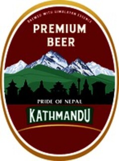 KATHMANDU PREMIUM BEER PRIDE OF NEPAL BREWED WITH HIMALAYAN ESSENCE