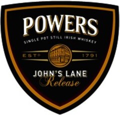 POWERS, SINGLE POT STILL IRISH WHISKEY, ESTD 1791, JOHN'S LANE Release
