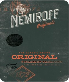 SINCE 1872 NEMIROFF THE Originals THE CLASSIC RECIPE ORIGINAL 9 STAGES OF FILTRATION