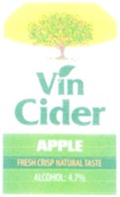 Vin Cider APPLE FRESH CRISP NATURAL TASTE ALCOHOL: 4.7%