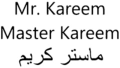 Mr. Kareem Master Kareem