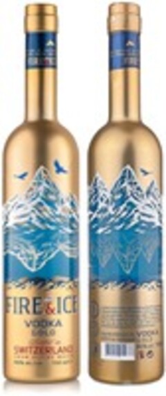 FIRE & ICE VODKA GOLD Bottled in SWITZERLAND FROM ALPINE WATER 40 % alc./vol. 700 m