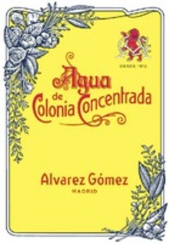 Agua de Colonia Concentrada Alvarez Gómez MADRID DESDE 1912