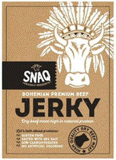 SNAQ PROUDLY PRESENTS BOHEMIAN PREMIUM BEEF JERKY HIGH QUALITY DRY BEEF MEAT