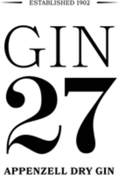 ESTABLISHED 1902 GIN 27 APPENZELL DRY GIN