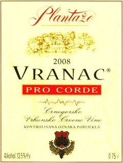 Plantaze 2008 VRANAC PRO CORDE