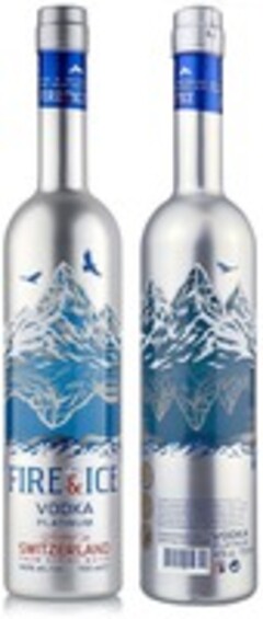 FIRE & ICE VODKA PLATINUM Bottled in SWITZERLAND FROM ALPINE WATER 40% alc./vol. 700ml