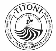 TITONI SAPPHIRE CRYSTAL MADEMOISELLE WATERRESISTANT 3 ATM ALL STAINLESS STEEL MA 46722