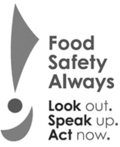 Food Safety Always Look out. Speak up. Act now.