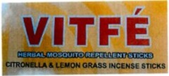 VITFÉ HERBAL MOSQUITO REPELLENT STICKS CITRONELLA & LEMON GRASS INCENSE STICKS