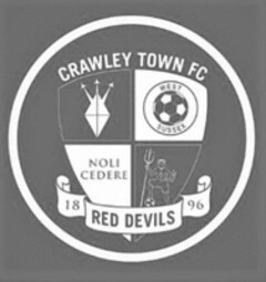 CRAWLEY TOWN FC NOLI CEDERE 1896 RED DEVILS