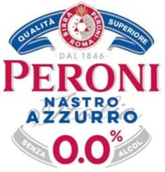 QUALITÀ SUPERIORE BIRRA PERONI ROMA DAL 1846 PERONI NASTRO AZZURRO 0.0% SENZA ALCOL