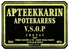 APTEEKKARIN APOTEKARENS V.S.O.P COGNAC PEYRAT ASSOCIES