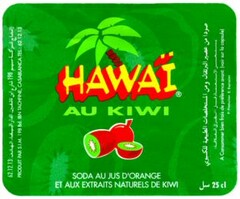 HAWAÏ SODA AU JUS D'ORANGE ET AUX EXTRAITS NATURELS DE KIWI