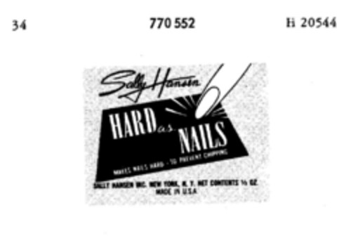 Sally Hansen HARD as NAILS Logo (DPMA, 06.11.1961)