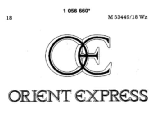 OE ORIENT EXPRESS Logo (DPMA, 08.08.1983)
