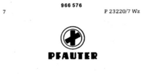 PFAUTER Logo (DPMA, 06.09.1975)