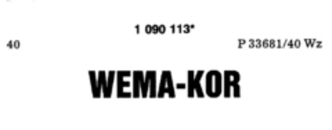 WEMA-KOR Logo (DPMA, 19.03.1986)