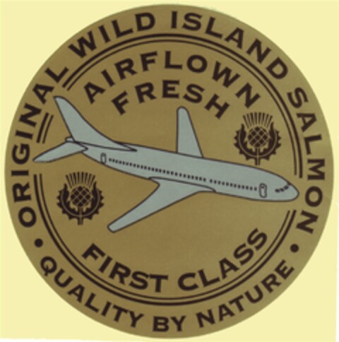 ORIGINAL WILD ISLAND SALMON QUALITY BY NATURE AIRFLOWN FRESH FIRST CLASS Logo (DPMA, 25.11.2008)