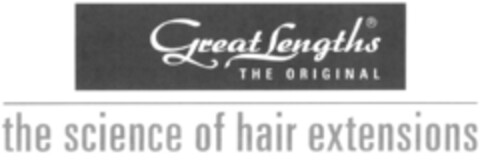 Great Lengths THE ORIGINAL the science of hair extensions Logo (DPMA, 13.08.2009)