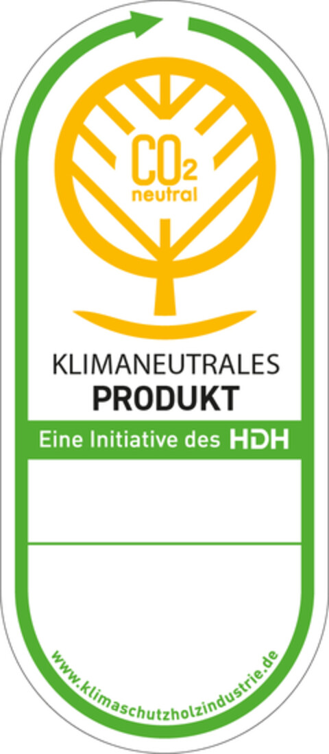 CO² neutral KLIMANEUTRALES PRODUKT Eine Initiative des HDH Logo (DPMA, 12/15/2021)