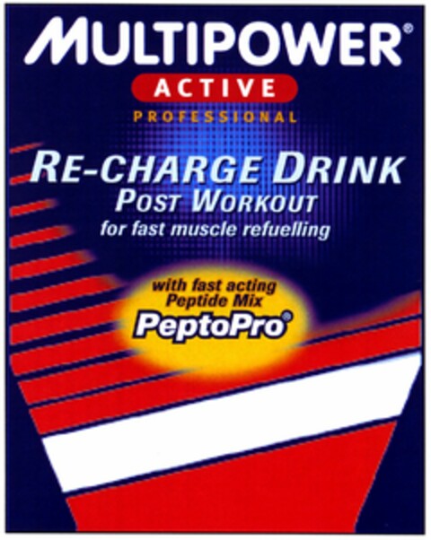 MULTIPOWER ACTIVE RE-CHARGE DRINK POST WORKOUT PeptoPro Logo (DPMA, 21.10.2004)