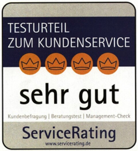 TESTURTEIL ZUM KUNDENSERVICE ServiceRating Logo (DPMA, 05/24/2006)