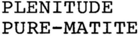 PLENITUDE PURE-MATITE Logo (DPMA, 12/20/1996)