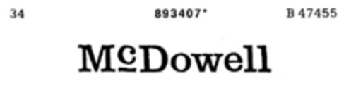 McDowell Logo (DPMA, 07.02.1972)