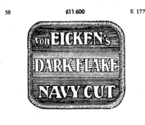 von EICKEN's DARKFLAKE NAVY CUT Logo (DPMA, 07.01.1950)
