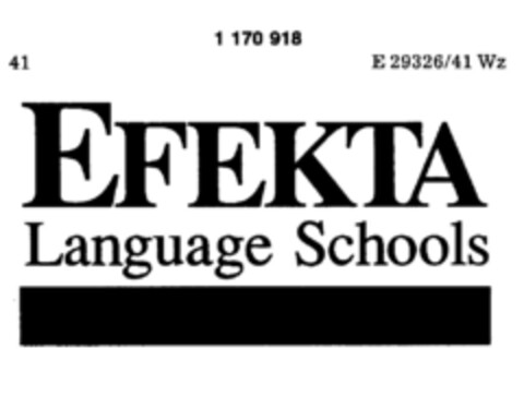 EFEKTA Language Schools Logo (DPMA, 01/25/1990)
