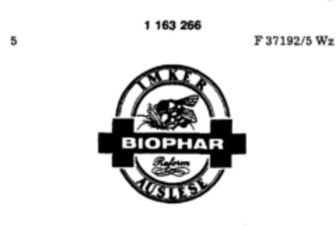 BIOPHAR Reform IMKER AUSLESE Logo (DPMA, 02/21/1989)