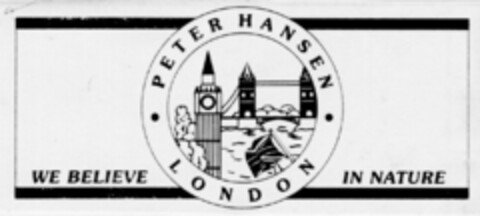 PETER HANSEN LONDON Logo (DPMA, 09.11.1989)