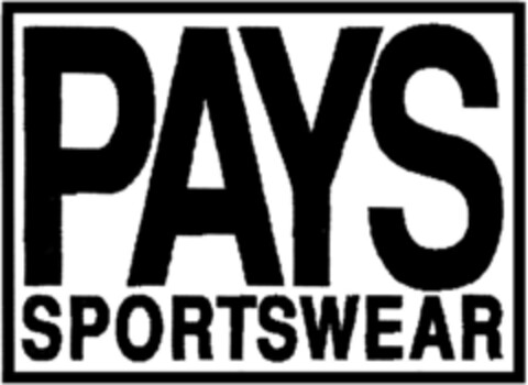 PAYS SPORTSWEAR Logo (DPMA, 07/13/1994)