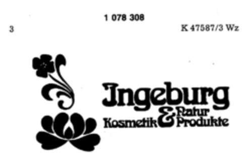 Ingeburg Kosmetik & Natur Produkte Logo (DPMA, 09/27/1984)