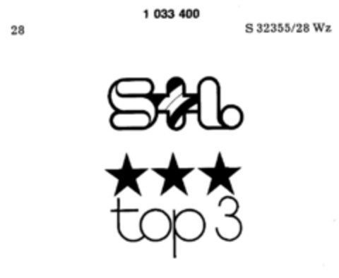 s+l top 3 Logo (DPMA, 29.09.1978)